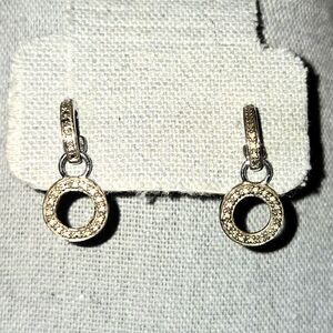 Ross Simons Signed 925 Sterling‎ Silver Convertible Marcasite Post Earrings